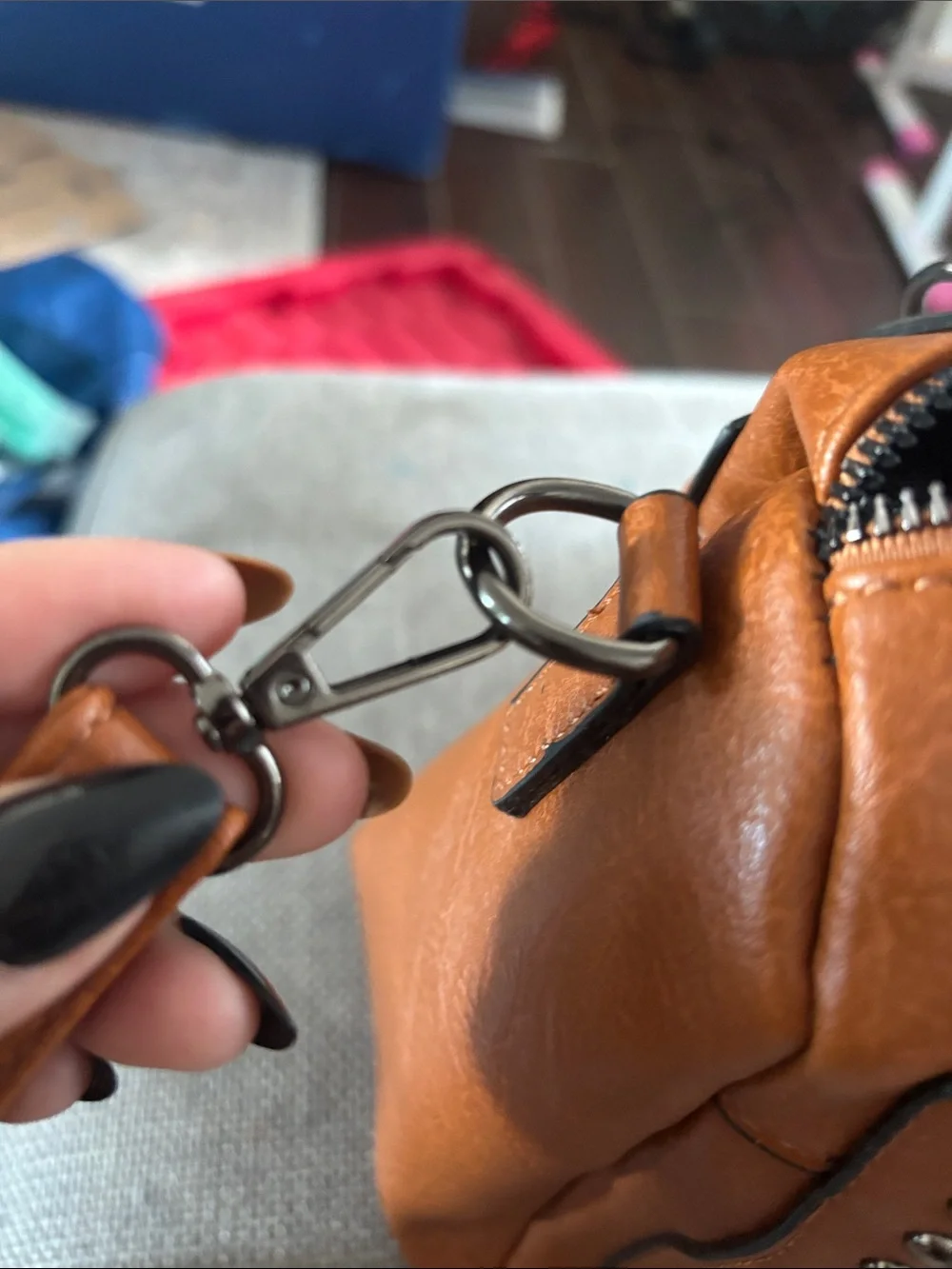Sam & Hadley Braided Handle Tan Satchel with Stud and Tassel Detail